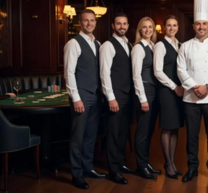 Séf és vendéglátó csapat a Magyar Resto Club elegáns belső terében