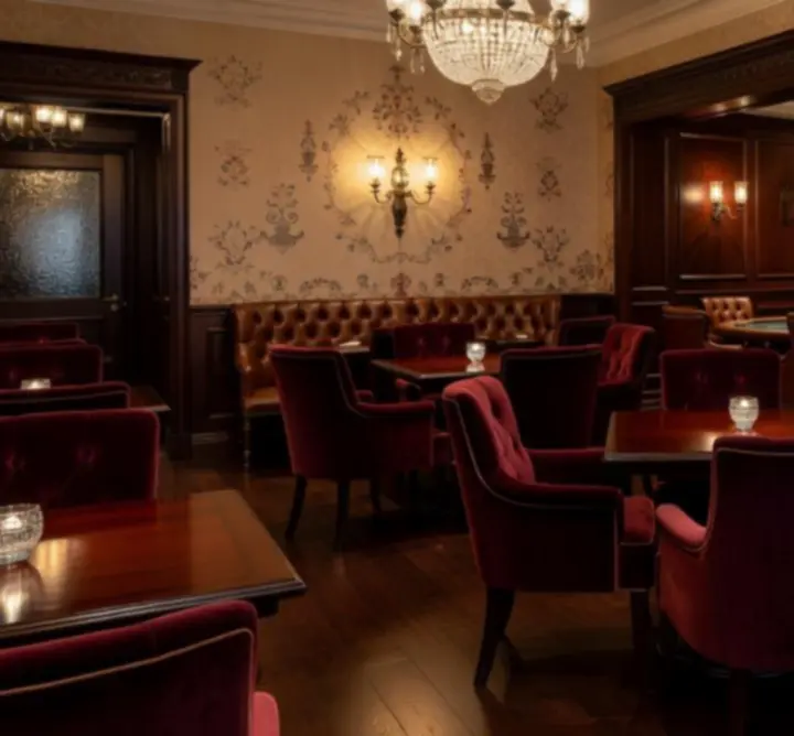 Modern, hangulatos belső tér a Magyar Resto Club étterem és póker lounge részén