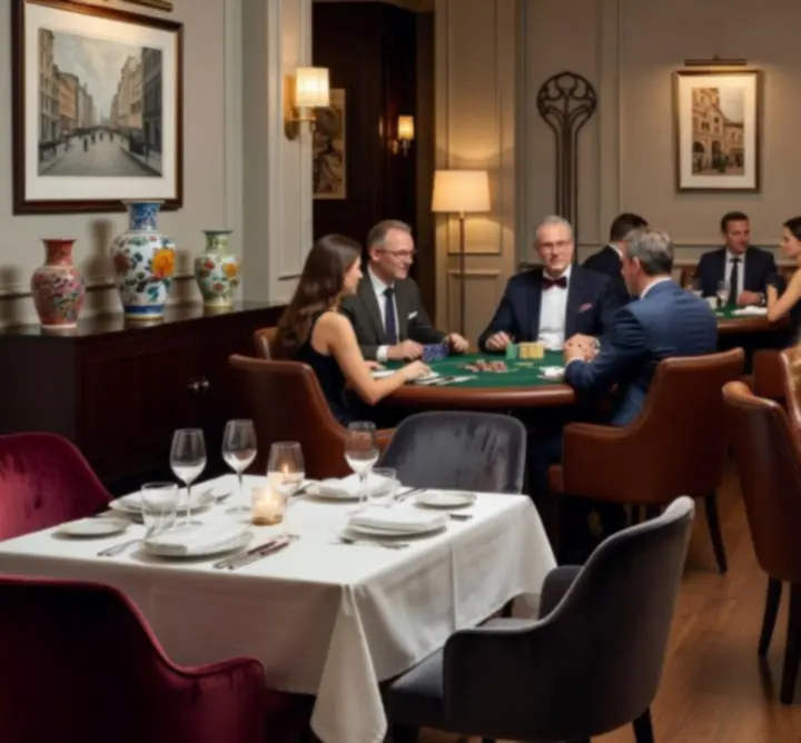 Elegáns étterem és Poker Lounge belső tere a Magyar Resto Clubban