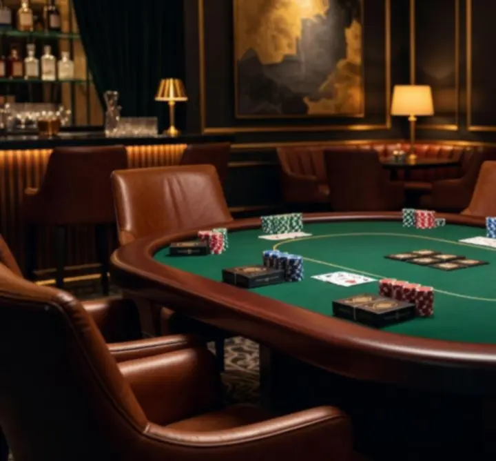Pókerasztal eseményre előkészítve a Magyar Resto Club Poker Lounge-ban