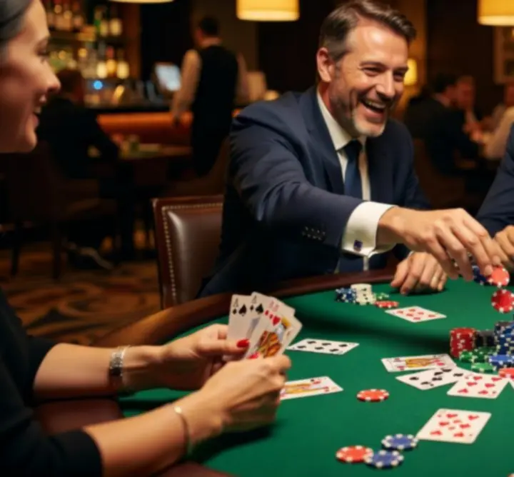 Pókerjáték közbeni hangulat a Magyar Resto Club lounge-ban